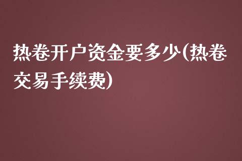 热卷开户资金要多少(热卷交易手续费)