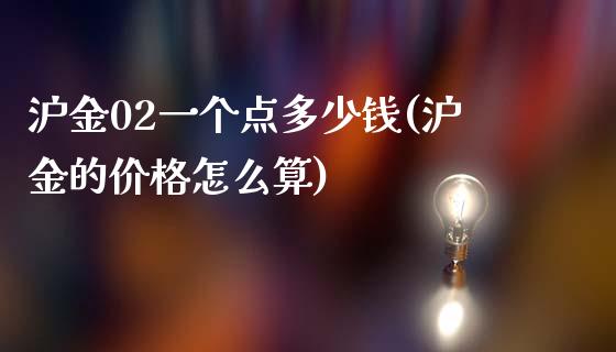 沪金02一个点多少钱(沪金的价格怎么算)