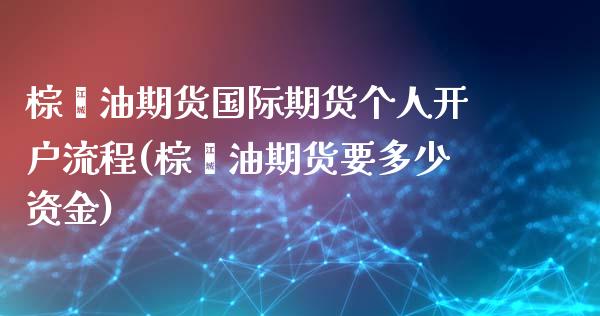 棕榈油期货国际期货个人开户流程(棕榈油期货要多少资金)