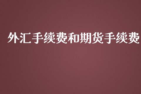 外汇手续费和期货手续费