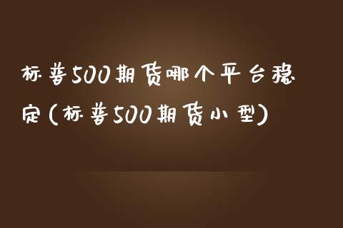 标普500期货哪个平台稳定(标普500期货小型)