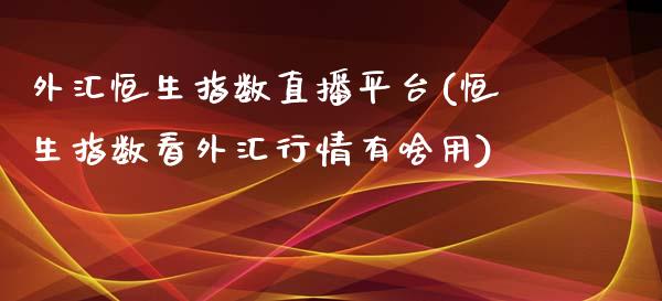 外汇恒生指数直播平台(恒生指数看外汇行情有啥用)