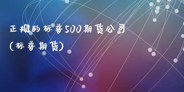 正规的标普500期货公司(标普期货)