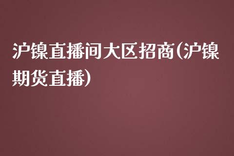 沪镍直播间大区招商(沪镍期货直播)