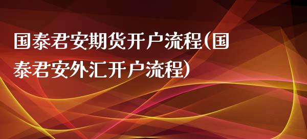 国泰君安期货开户流程(国泰君安外汇开户流程)