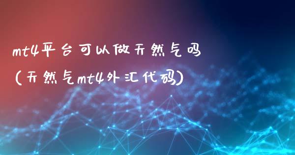 mt4平台可以做天然气吗(天然气mt4外汇代码)