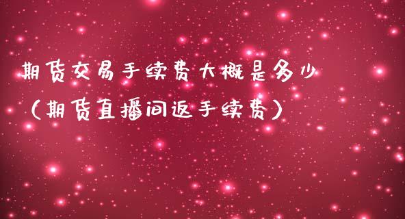 期货交易手续费大概是多少（期货直播间返手续费）