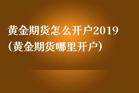 黄金期货怎么开户2019(黄金期货哪里开户)