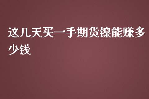 这几天买一手期货镍能赚多少钱