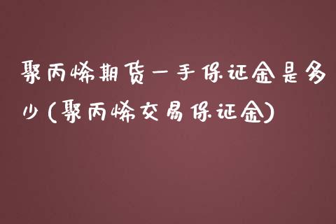 聚丙烯期货一手保证金是多少(聚丙烯交易保证金)