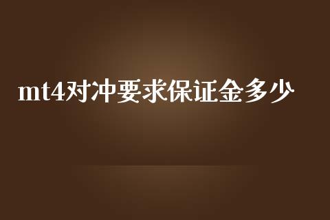 mt4对冲要求保证金多少