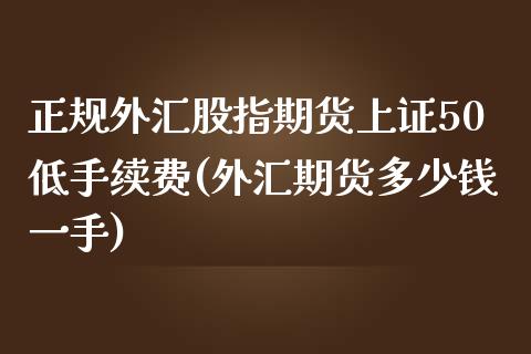 正规外汇股指期货上证50低手续费(外汇期货多少钱一手)