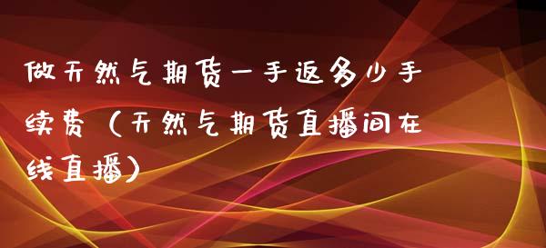 做天然气期货一手返多少手续费（天然气期货直播间在线直播）