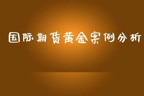 国际期货黄金案例分析