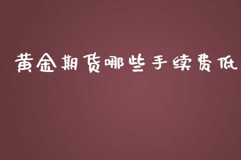 黄金期货哪些手续费低