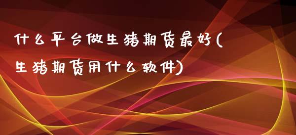 什么平台做生猪期货最好(生猪期货用什么软件)