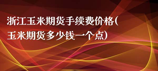 浙江玉米期货手续费价格(玉米期货多少钱一个点)