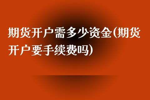 期货开户需多少资金(期货开户要手续费吗)