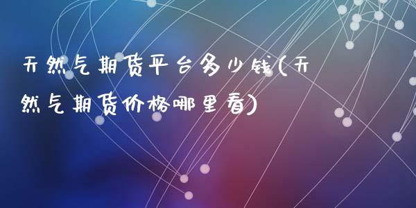 天然气期货平台多少钱(天然气期货价格哪里看)