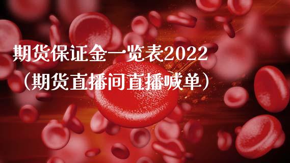 期货保证金一览表2022（期货直播间直播喊单）