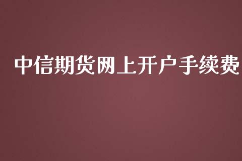 中信期货网上开户手续费