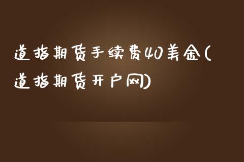 道指期货手续费40美金(道指期货开户网)