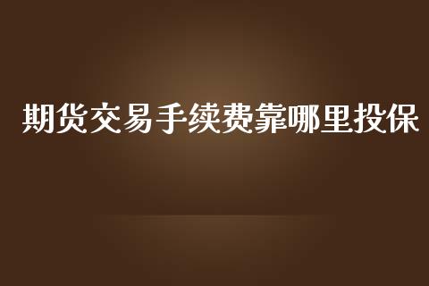 期货交易手续费靠哪里投保