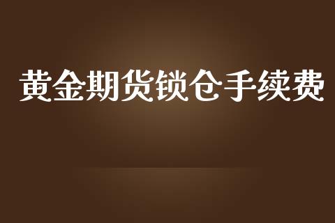 黄金期货锁仓手续费