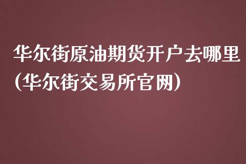 华尔街原油期货开户去哪里(华尔街交易所官网)