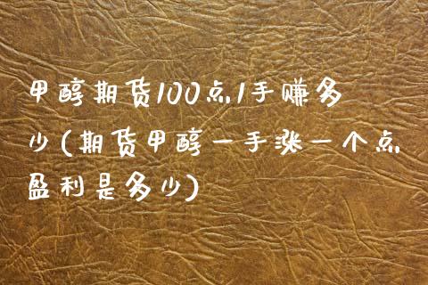 甲醇期货100点1手赚多少(期货甲醇一手涨一个点盈利是多少)