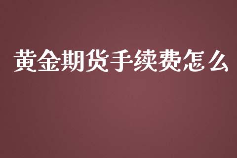 黄金期货手续费怎么