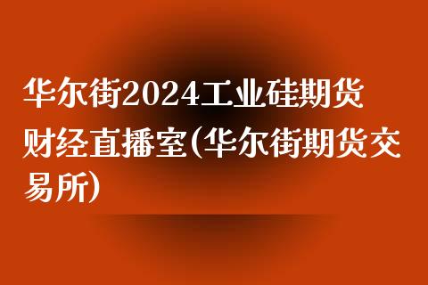 华尔街2024工业硅期货财经直播室(华尔街期货交易所)