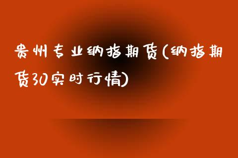 贵州专业纳指期货(纳指期货30实时行情)