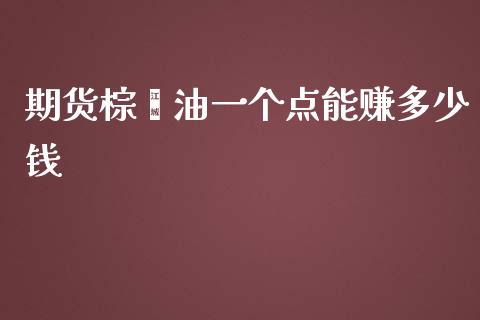 期货棕榈油一个点能赚多少钱