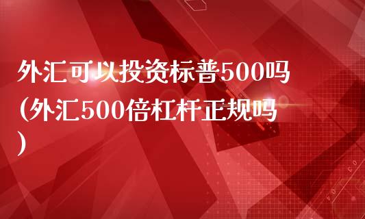 外汇可以投资标普500吗(外汇500倍杠杆正规吗)