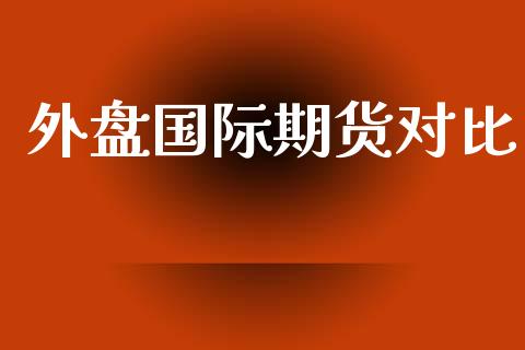 外盘国际期货对比