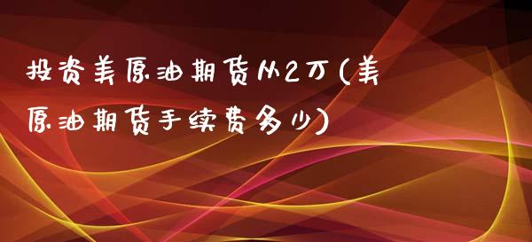 投资美原油期货从2万(美原油期货手续费多少)