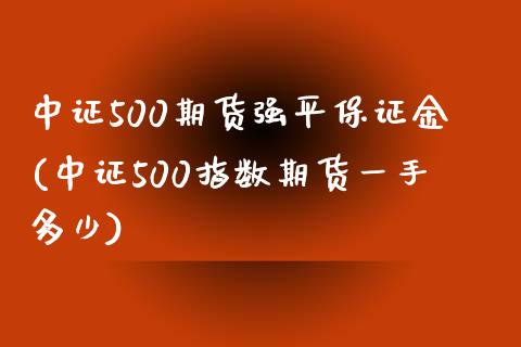 中证500期货强平保证金(中证500指数期货一手多少)