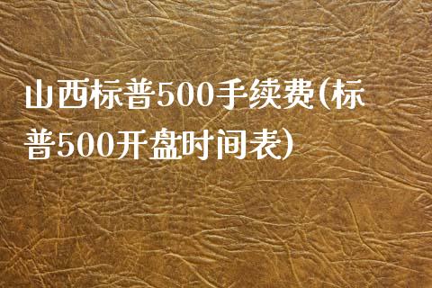 山西标普500手续费(标普500开盘时间表)