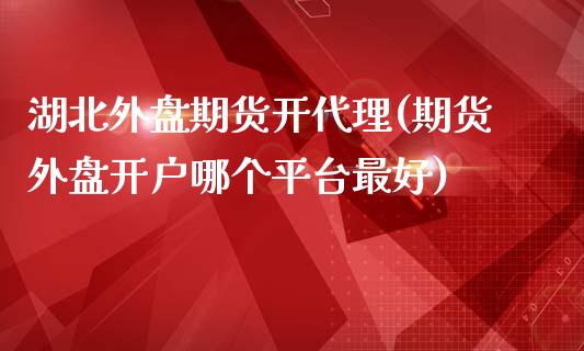 湖北外盘期货开代理(期货外盘开户哪个平台最好)