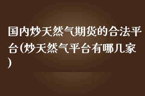 国内炒天然气期货的合法平台(炒天然气平台有哪几家)