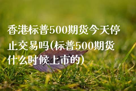 香港标普500期货今天停止交易吗(标普500期货什么时候上市的)