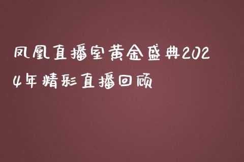 凤凰直播室黄金盛典2024年精彩直播回顾