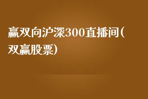 赢双向沪深300直播间(双赢股票)