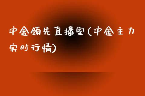 沪金领先直播室(沪金主力实时行情)