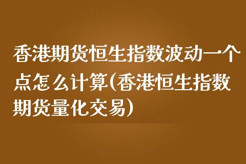 香港期货恒生指数波动一个点怎么计算(香港恒生指数期货量化交易)