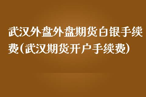 武汉外盘外盘期货白银手续费(武汉期货开户手续费)