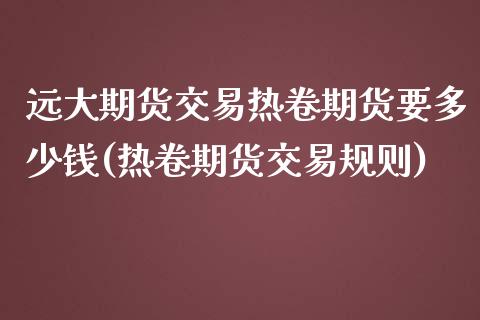 远大期货交易热卷期货要多少钱(热卷期货交易规则)